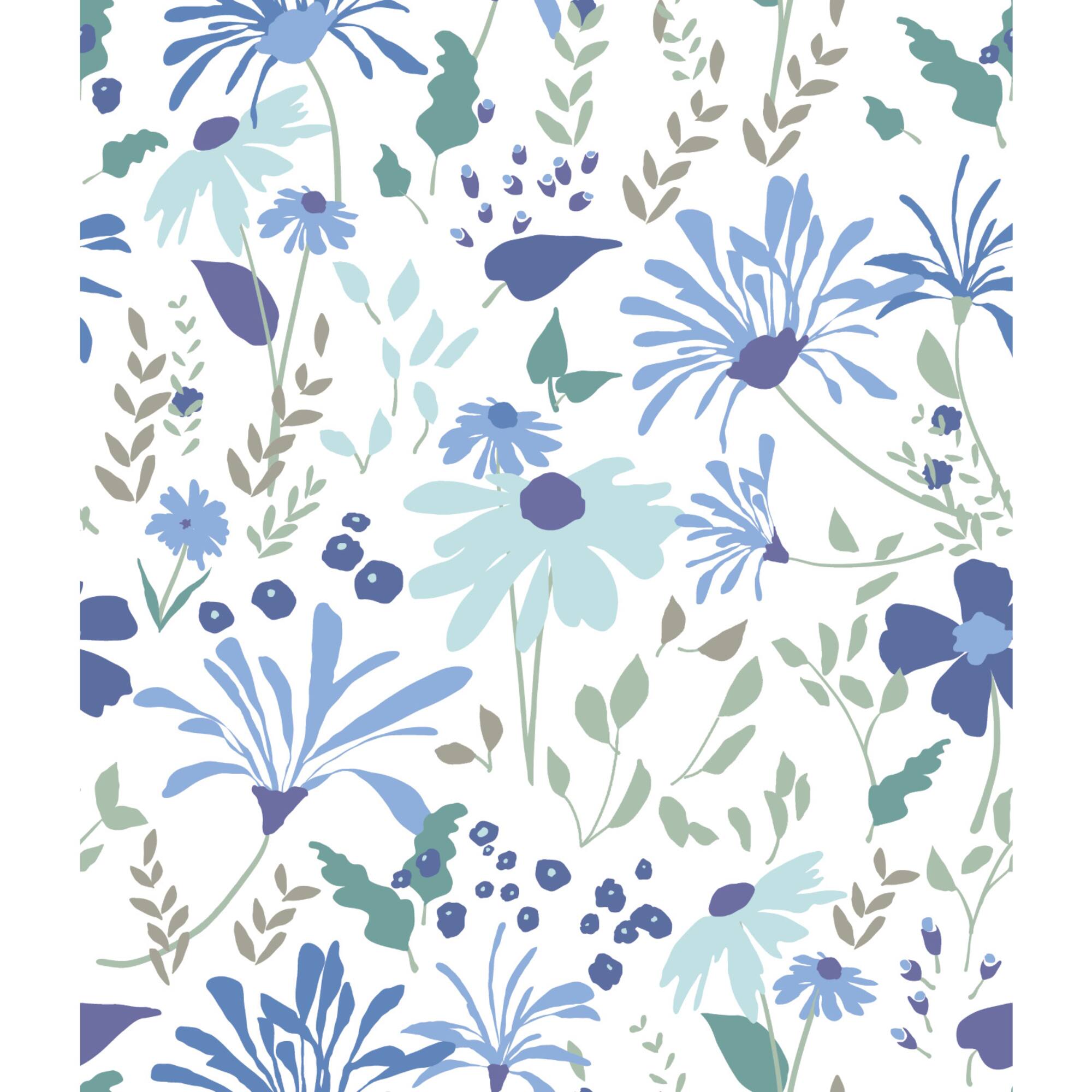 RoomMates Blue Bella Garden Peel & Stick Wallpaper